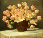 Tulips in a Vase on a Draped Table 1915