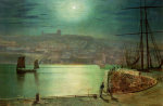 Whitby Harbour by Moonlight 1870