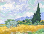 A Wheatfield with Cypresses