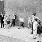 Street cricket Govan 1956
