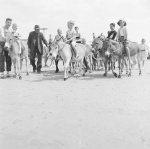 Donkeys on beach Bognor 1959