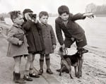 Boys on river bank 1948