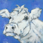 Cow on Blue
