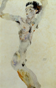 Male Nude with Raised Arms - Self Portrait 1911