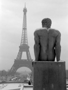 Male Nude Statue with Eiffel Tower 1963