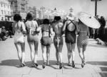 Women promenading in swimsuits 1935