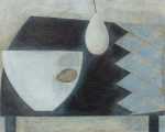 Table with Bowl Eggs and Pear