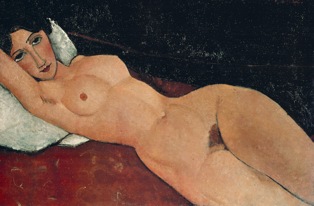 Reclining Nude On White Cushion Art Print By Amedeo Modigliani