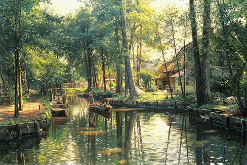 Going To Market Art Print By Peder Monsted 