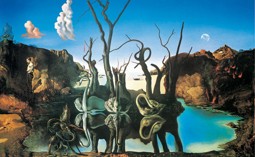 Swans Reflecting Elephants, 1937 Art Print by Salvador Dali at King & McGaw