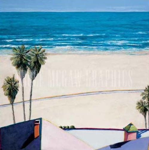 Santa Monica Bike Trail Art Print by Douglas K. Morris ...