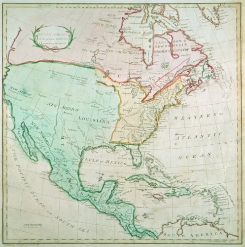 Map of North America, 1783 Art Print by English or French School at ...