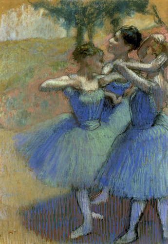 Trois Danseuses en Bleu (Decor de Paysage), c.1897 Art Print by Edgar ...