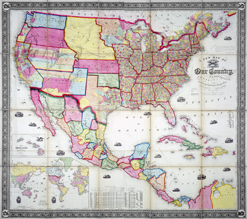 A New Map of Our Country, Present and Prospective, USA, 1855 Art Print ...