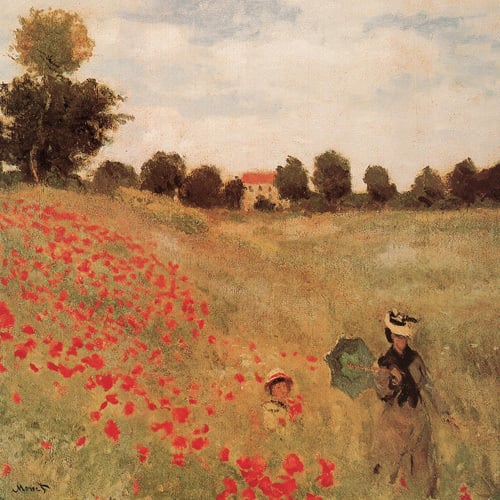 Field of Poppies (detail) Art Print by Claude Monet at King & McGaw