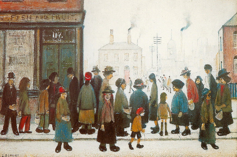 Waiting For The Shops To Open Art Print By L.S. Lowry | King & McGaw