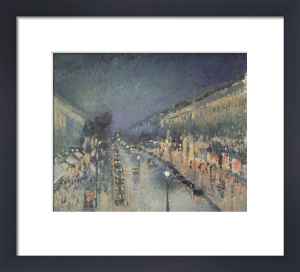 The Boulevard Montmartre at Night Art Print by Camille Pissarro | King ...