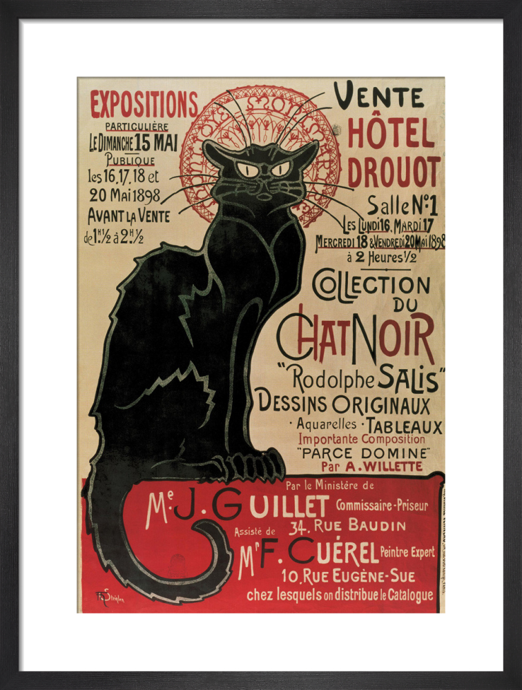 Collection Du Chat Noir Small Art Print By Theophile Alexandre Steinlen King Mcgaw