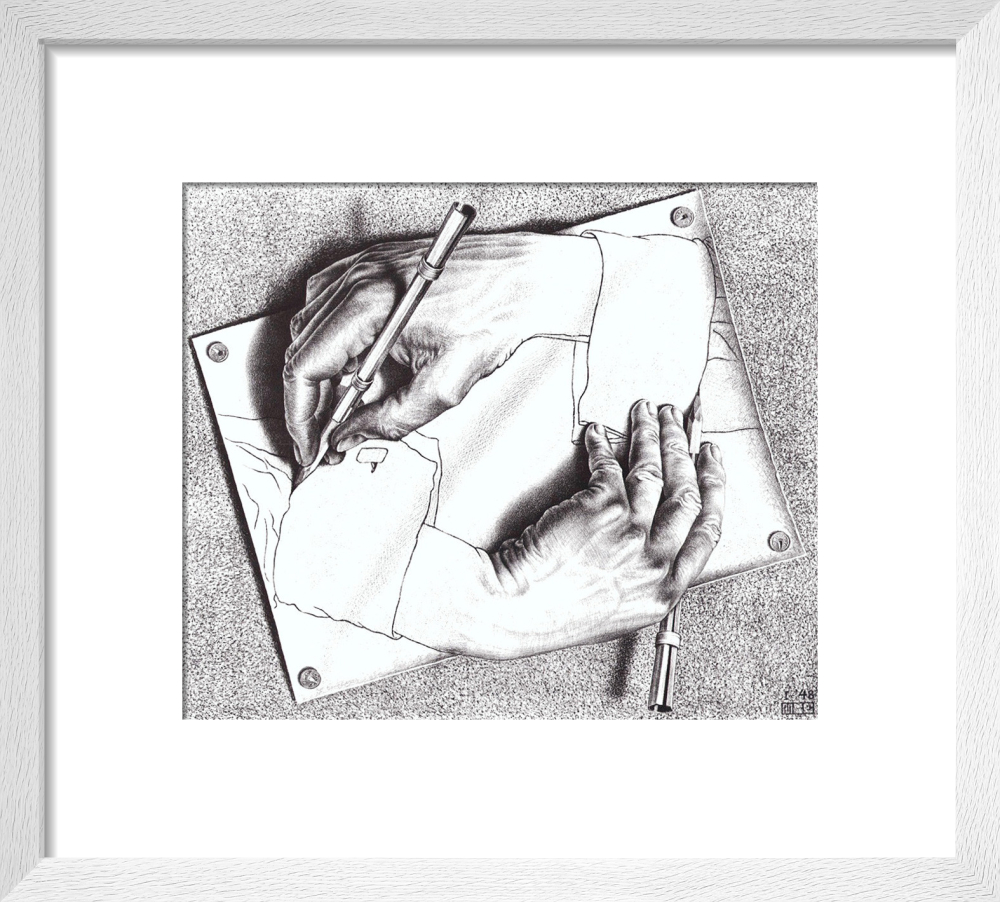 Drawing hands escher sale