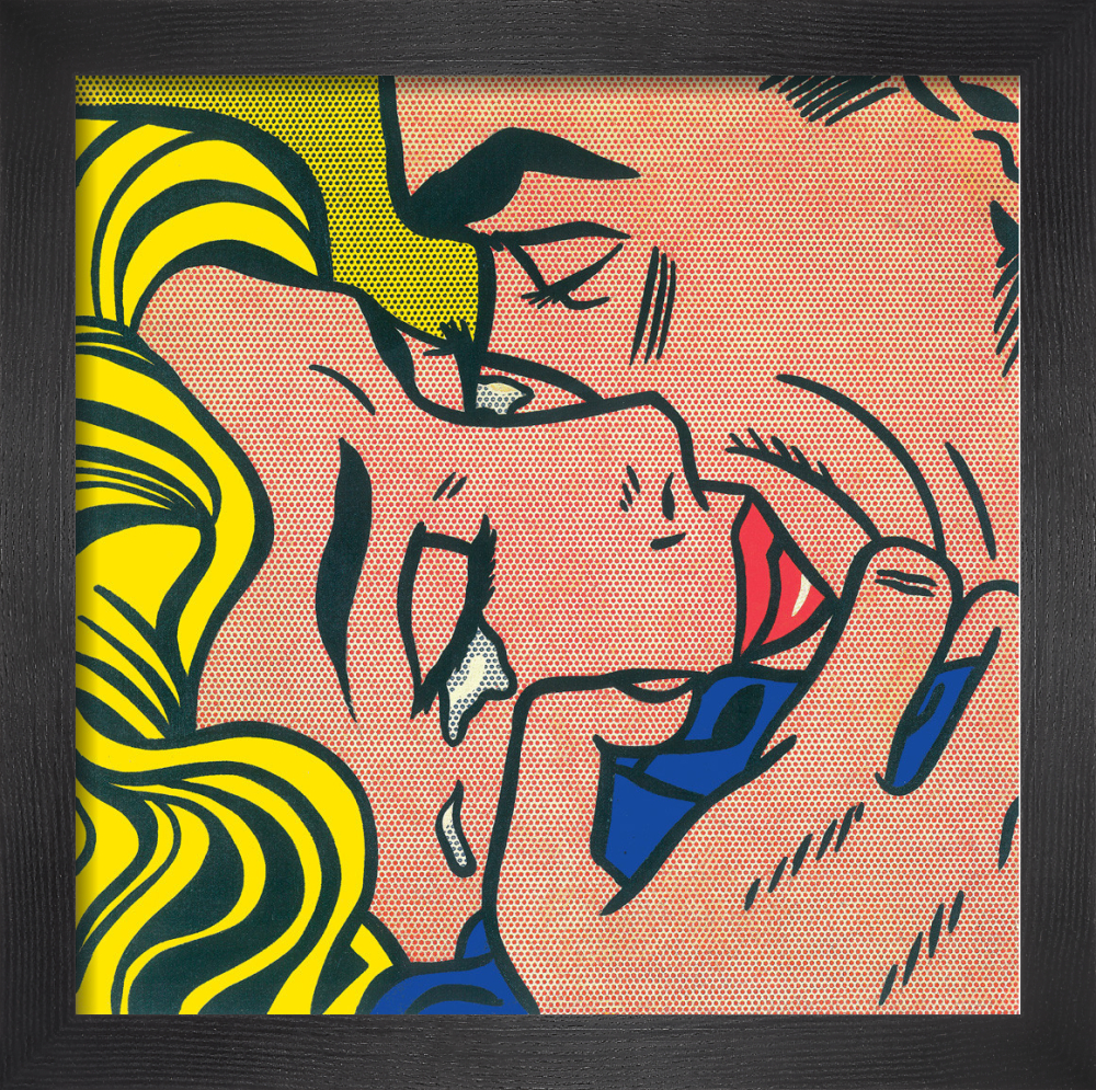 ポップアートフレーム ロイ・リキテンスタイン (キス V) Kiss 複製画 Kiss V Art Print by Roy Lichtenstein | King & McGaw