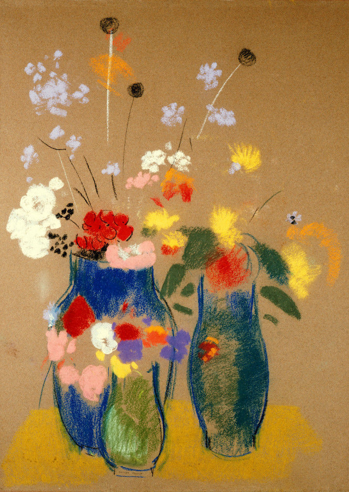 Three Vases of Flowers, c.1908 Art Print by Odilon Redon | King & McGaw