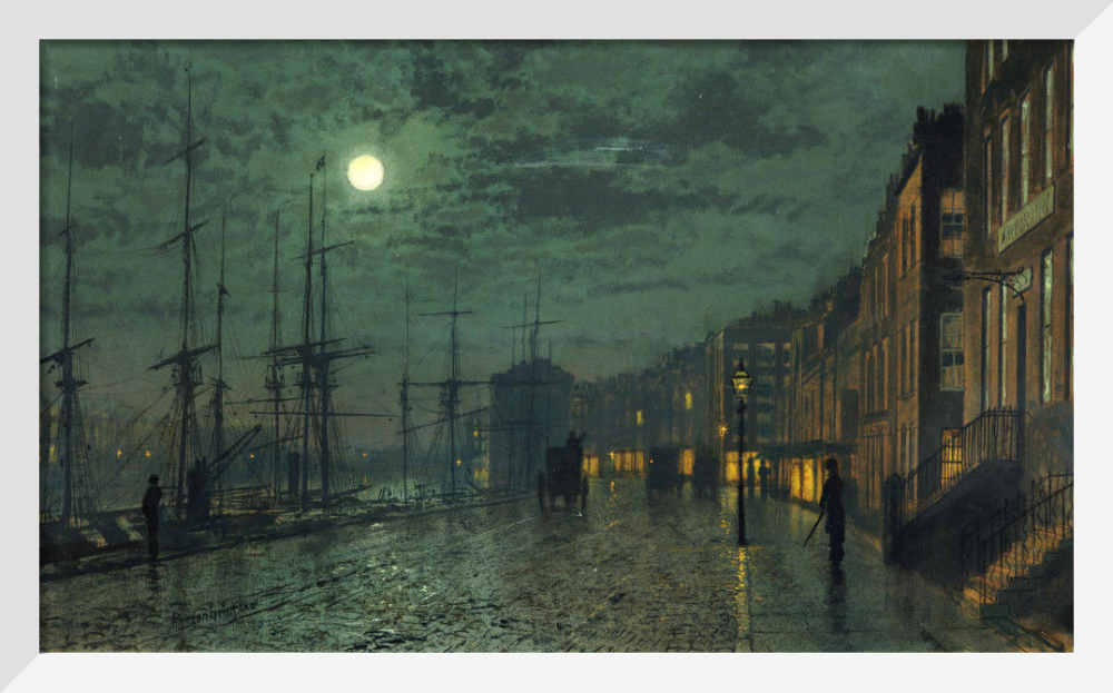 City Docks by Moonlight Art Print by John Atkinson Grimshaw