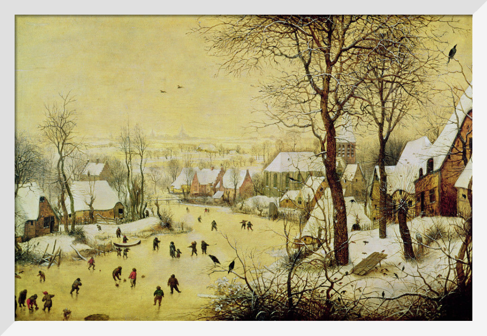 Winter Landscape with Skaters and a Bird Trap, 1565 Art Print by