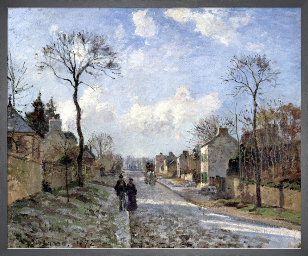 Camille Pissarro、LA GRAND'ROUTE, LOUVECI The Road to Louveciennes, 1872 Art Print by Camille Pissarro