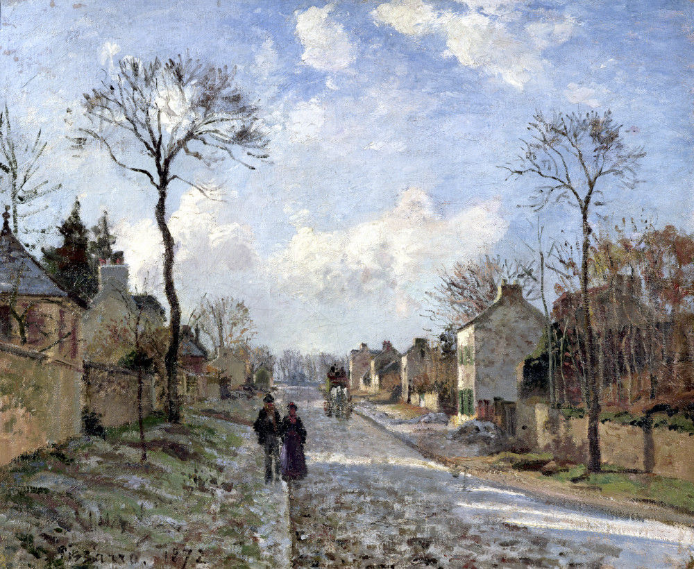 The Road to Louveciennes, 1872 Art Print by Camille Pissarro