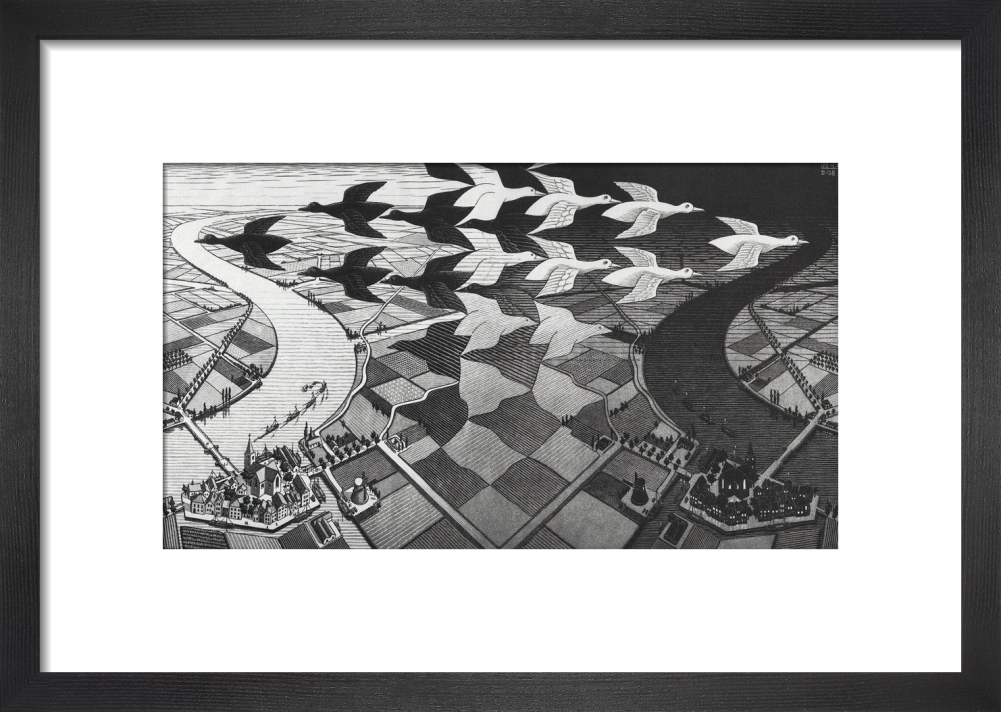 Day And Night Art Print By M C Escher King Mcgaw