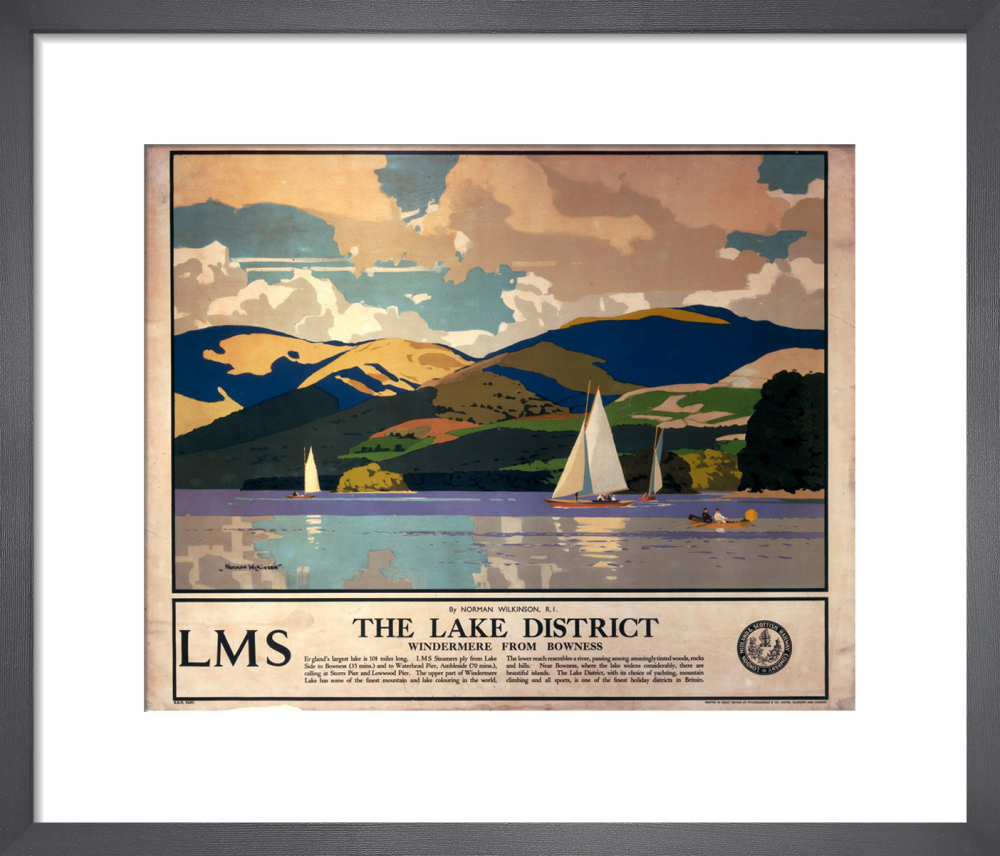 The Lake District Windermere from Bowness Art Print by National