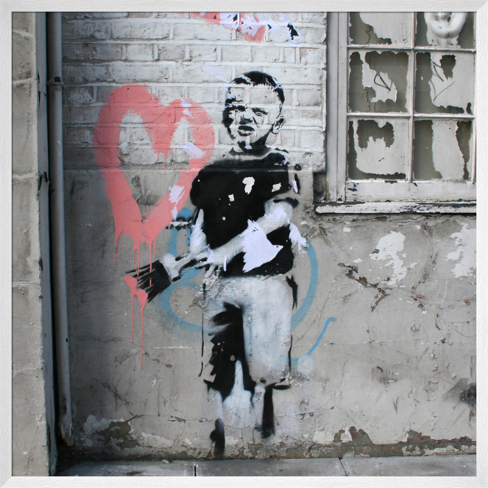 【限定額装】Banksy Angel with Paint プリント/バンクシー 限定額装】Banksy Angel with Paint プリント/バンクシー