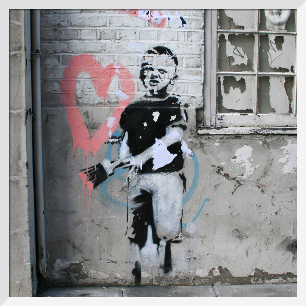【限定額装】Banksy Angel with Paint プリント/バンクシー Banksy - Angel Art Print by Panorama London | King & McGaw