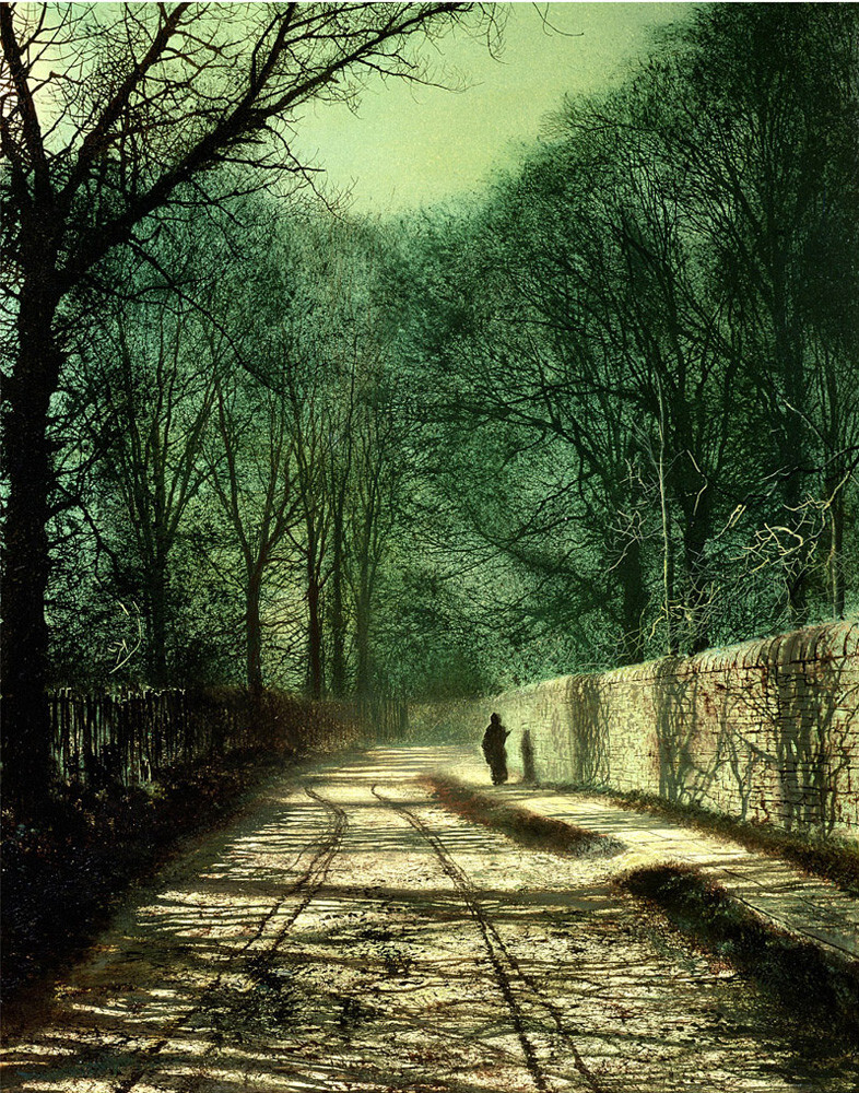 Tree Shadows in the Park Wall, Roundhay, Leeds (small) by John Atkinson  Grimshaw - art print from King & McGaw