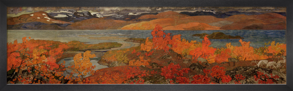 Autumn day near Torne Trask 1909 Art Print by Helmer Osslund