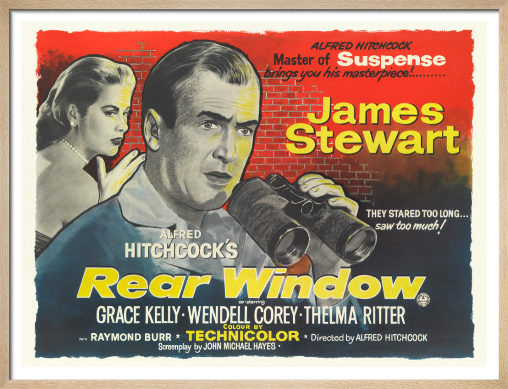 Rear Window'', with James Stewart and Grace Kelly, 1954 Poster by