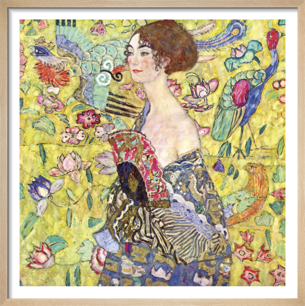 titel befolkning lighed Lady with Fan Art Print by Gustav Klimt | King & McGaw