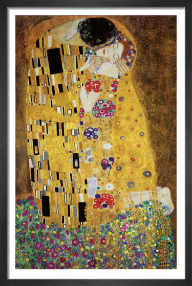 Gustav Klimt 愛の絵画 大きい金色フレーム Amazon.com: The Kiss by Gustav Klimt.Framed Size:34.5 x 28.5