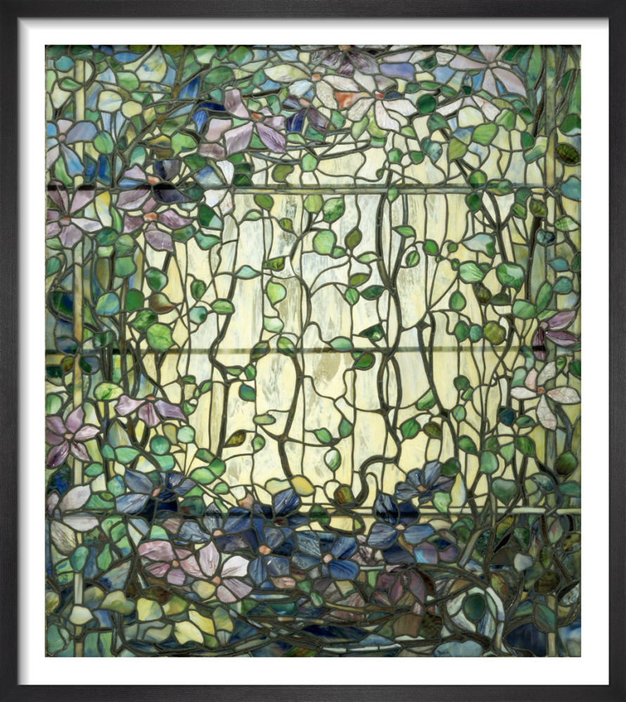 Stained Glass With Clematis C 1900 Art Print By Louis Comfort