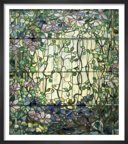 Stained Glass With Clematis C 1900 Art Print By Louis Comfort