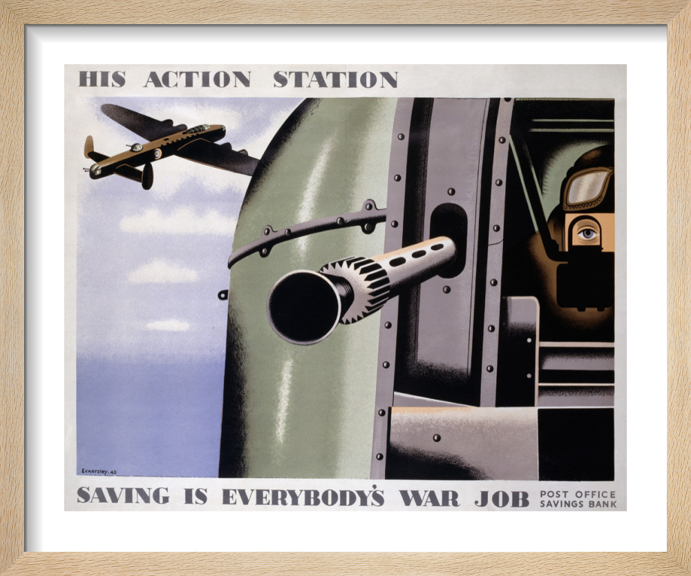 His Action Station - Saving is Everybody&rsquo;s War Job Art Print by 