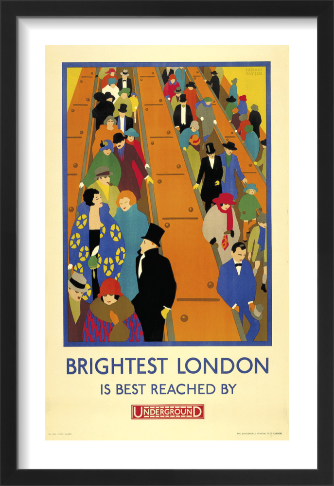 Brightest London is best reached by Underground, 1924 Art