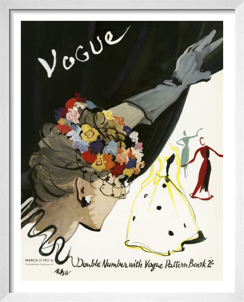 額装済/Vogue Rose Red August 1956/ヴォーグ/ポスター