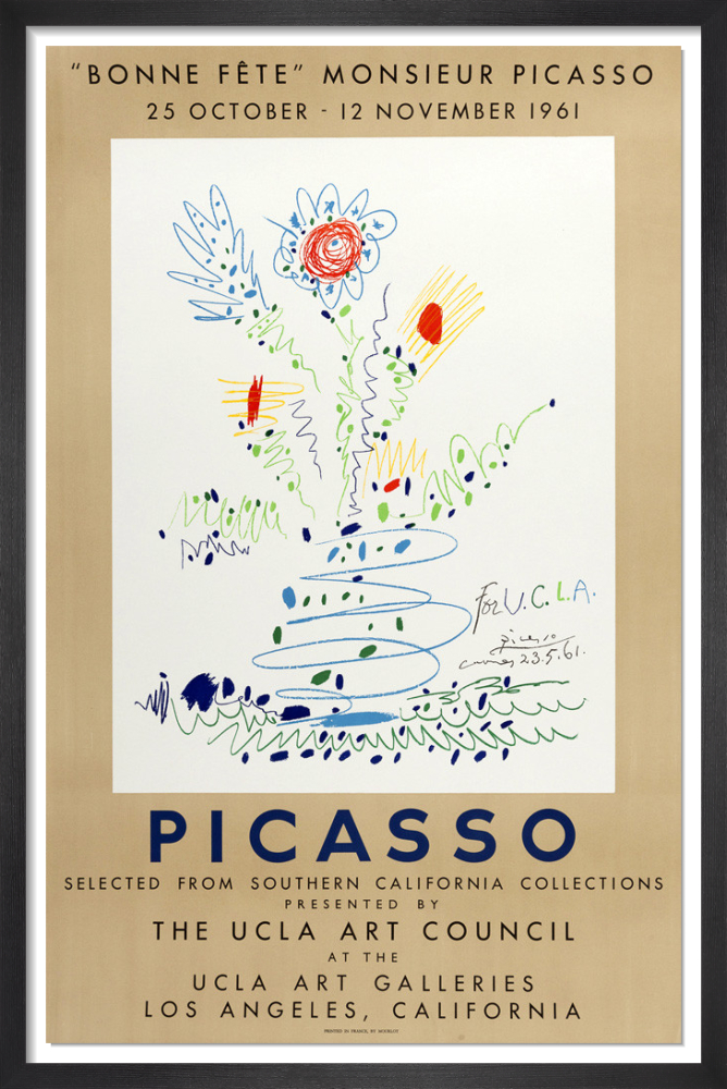 Bonne Fete Monsieur Picasso 1961 Rare Poster By Pablo Picasso King Mcgaw