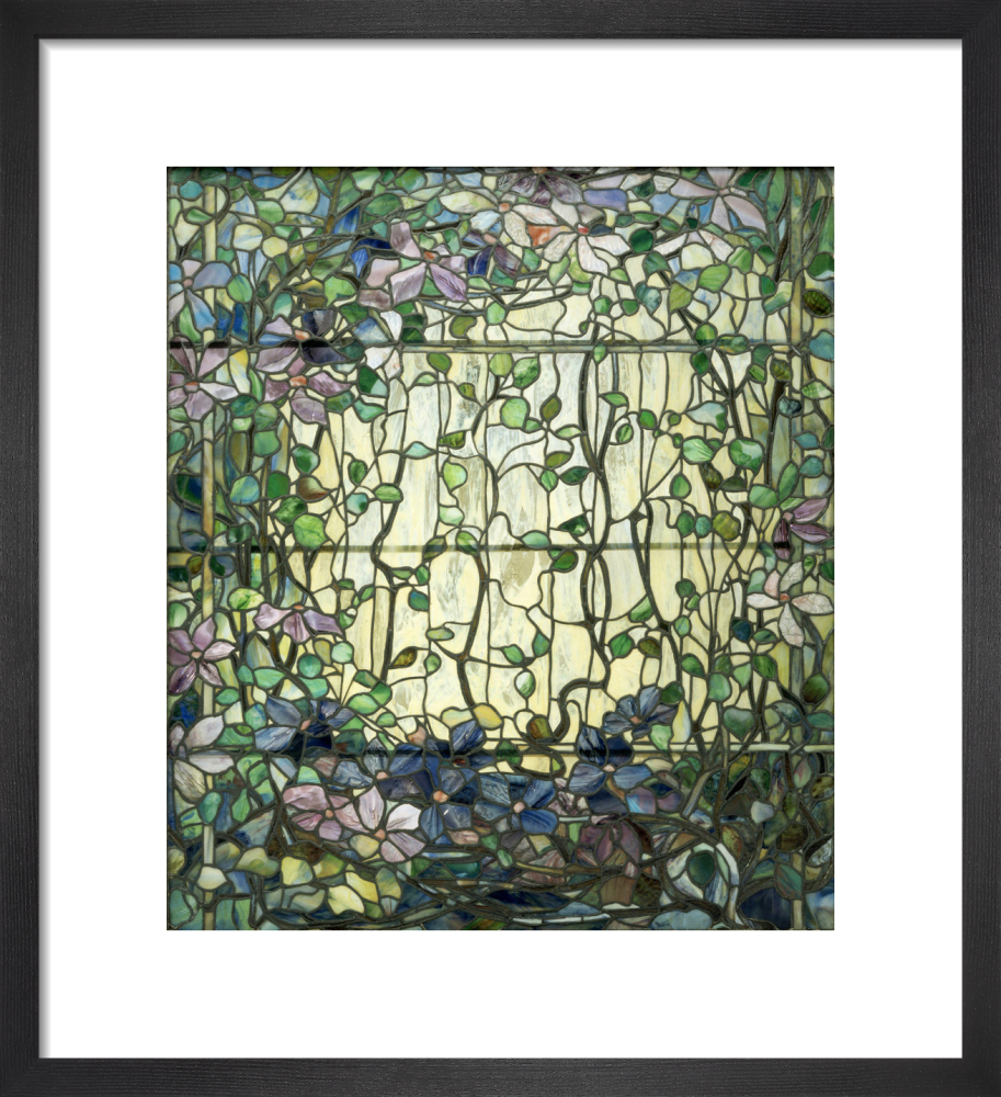 Stained Glass with Clematis, c.1900 Art by Louis Comfort Tiffany | Lamp