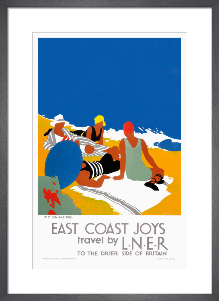 East Coast Joys No 2 - Sun-bathing Art Print by Tom Purvis | King & McGaw