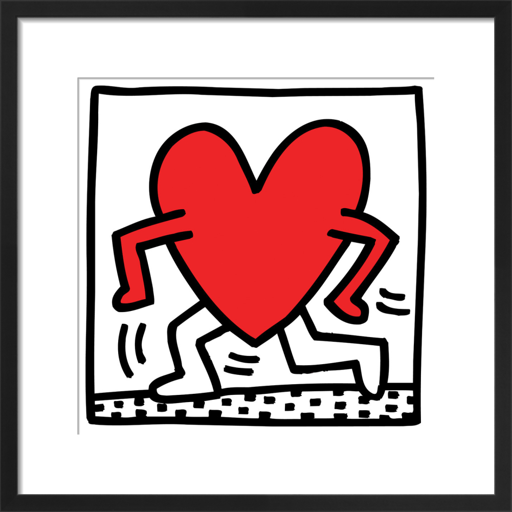 keith haring running heart