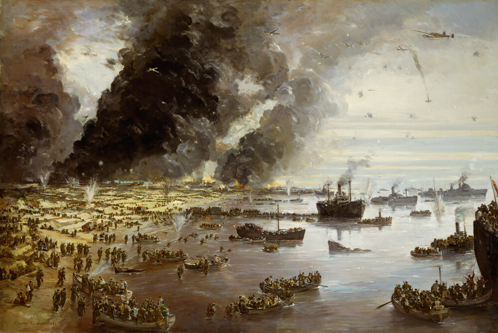 The Withdrawal from Dunkirk, June 1940 Art Print by Charles Ernest