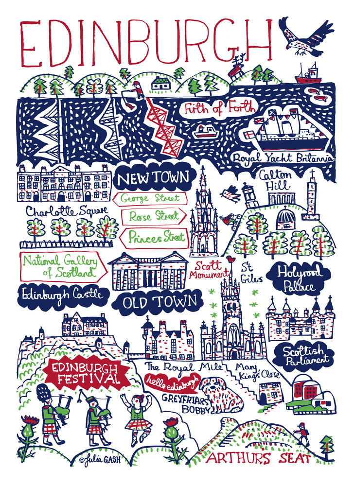 Edinburgh Art Print by Julia Gash King & McGaw