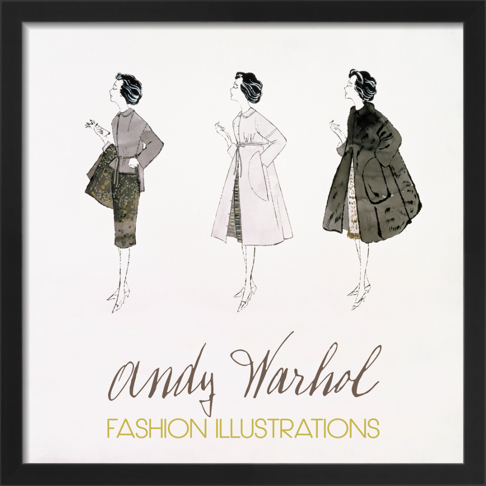 Three Female Fashion Figures、 c. 1959（アンディ ウォーホル） 額装